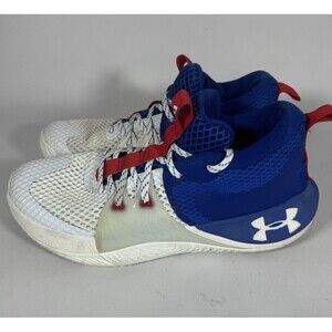 Under Armour Embiid 1 UA Men’s Basketball Shoes Size 10.5 USA White Red Blue